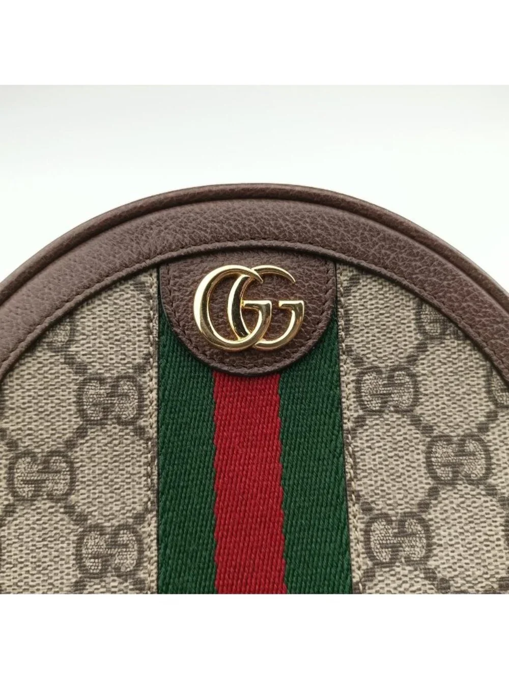 Gucci Ophidia Brown Beige Multi Canvas Leather Backpack